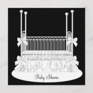 Invitation Elégant Baby shower noir blanc
