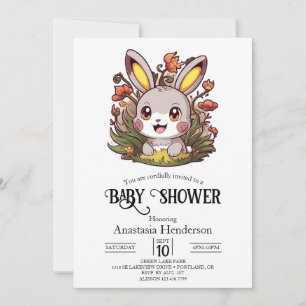 Invitation Élégant Baby shower numérique Bunny
