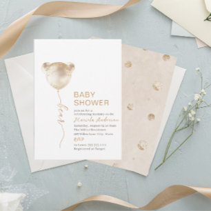 Invitation Élégant Baby shower Ours Moderne