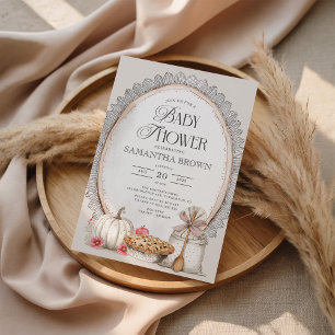 Invitation Élégant Baby shower rustique Automne