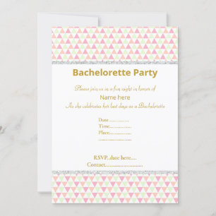 INVITATION ÉLÉGANT BACHELORETTE ROSE VERT BLANC