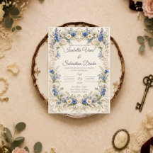 Elegant Baroque Blue Wildflower Wedding