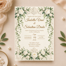 Elegant Baroque White Rose Wedding