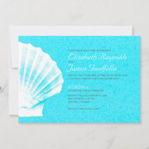 Invitation Elégant Beach Seashells Destination Mariage Invita