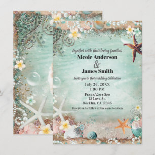 Invitation Elegant Beach Sebastian & Pearls Mariage Photo