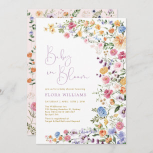 Invitation Elégant bébé en fleurs Baby shower Fleur sauvage