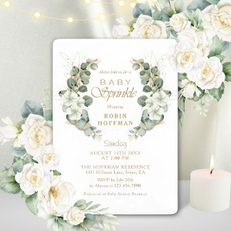 Invitation Élégant bébé saupoudrer baby shower neutre pour le