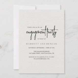 Invitation Élégant Beige Neutre Simple Engagement Party