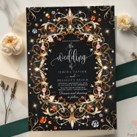 Élégant Bijoux en noir Mariage décoré
