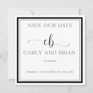 Invitation Elegant Black and White Save the Date