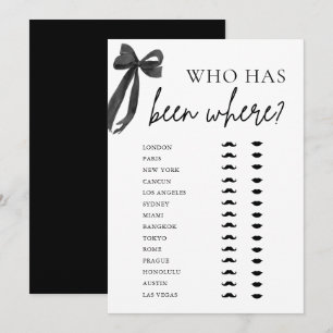Invitation Elégant Black Bow Moderne Qui A Été Où Jeu
