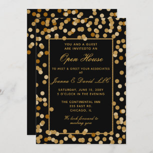 Invitation Élégant Black Gold Corporate Party