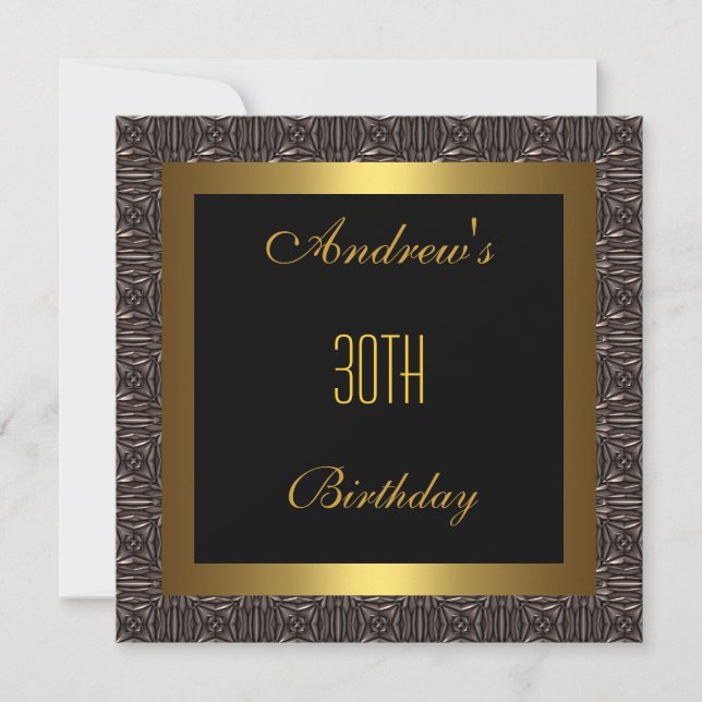 Invitation Elégant Black Gold Stripe 30e anniversaire Invitat (Devant)
