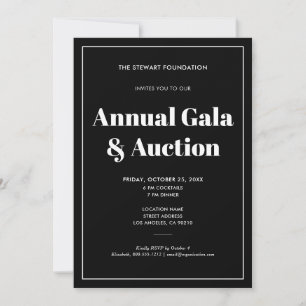 Invitation Élégant Black Minimalist Business Event