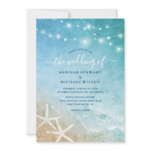 Elégant bleu et Turquoise aquarelle Plage Mariage