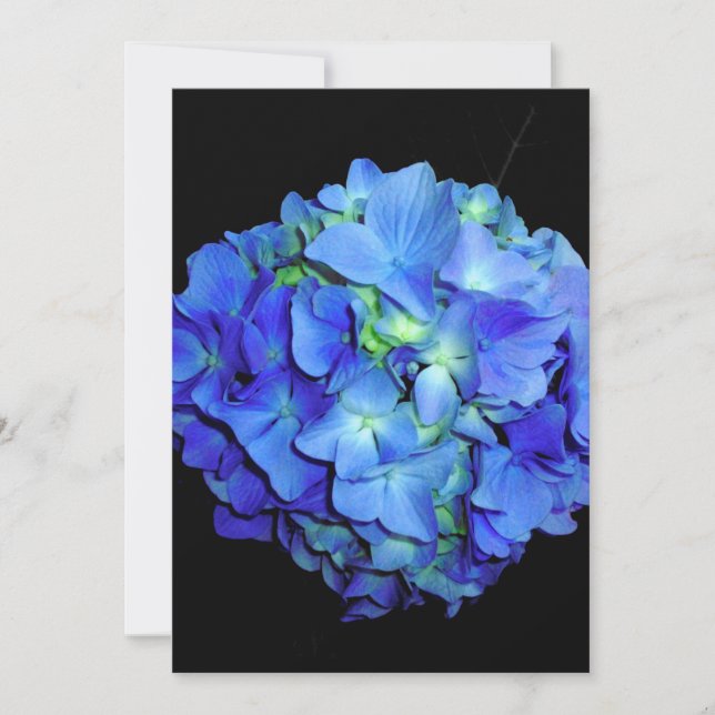 Invitation Elégant bleu floral bleu rose hydrangée bleue (Devant)