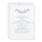 Elégant Blue Floral Open House Réception de mariag