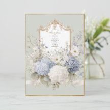 Elegant Blue Hydrangeas Sage Vintage Wedding