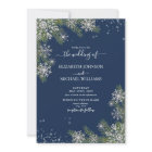 Elégant Blue Silver Snowflake Pine Hiver Mariage