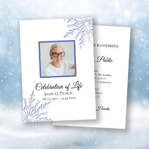 Invitation Élégant Blue Winter Snowflakes Célébration de la v