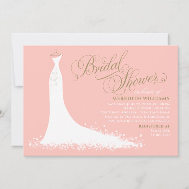 Invitation Elégant Blush et Gold Mariage Fête des mariées de  (Devant)
