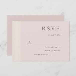 Invitation Élégant Blush rose Gris Gris Gris Gris Mariage RSV