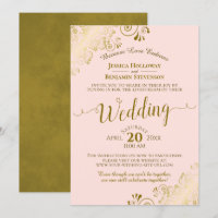 Elégant Blush rose & Or Mariage Livestream