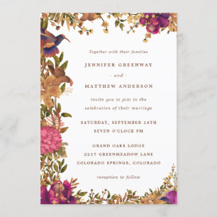 Invitation Elégant Boho Botanique Aquarelle Mariage Floral