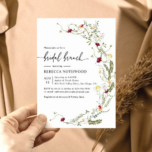 Invitation Élégant Boho Botanique Wildflower Brunch de Mariag