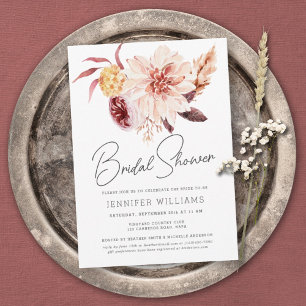 Invitation Elégant Boho Chic Floral Douche nuptiale Invitatio