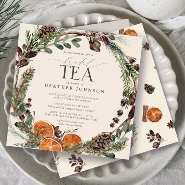 Invitation Elégant Boho Citrus verdure automne Thé nuptial (Bridal Tea Invitation!)