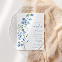 Elégant Boho Dusty Blue Fleur sauvage Couples Douc