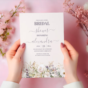 Invitation Elegant Boho Fleur sauvage Fête des mariées