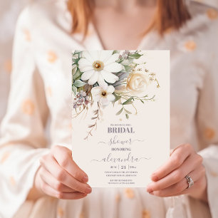 Invitation Elegant Boho Fleur sauvage Fête des mariées