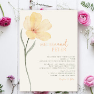 Invitation Elegant Boho Fleur sauvage Mariage