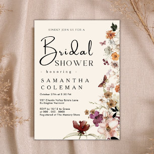 Invitation Elegant Boho Fleur sauvage Rustic Chic Fête des ma