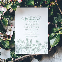 Elégant Boho Fleur sauvage Spring Green Mariage