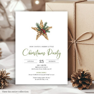 Invitation Élégant Boho Neutre Botanique Noël Festif 