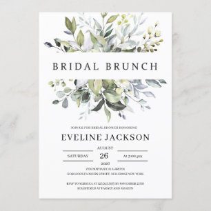 Invitation Elégant boho verdure feuillage brunch nuptial