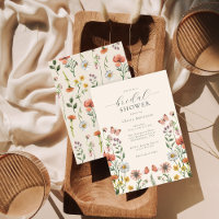 Elegant Boho Watercolor Fleur sauvage Fête des mar