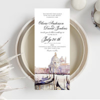 Elégant Boho Watercolor Venice Script Mariage