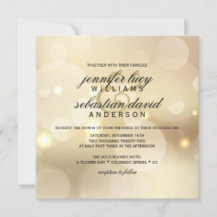 Invitation Elégant Bokeh Bokeh Light Chic Mariage