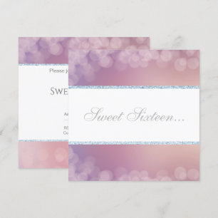 INVITATION ÉLÉGANT BOKEH LILAC BLANC PARTIES SCINTILLANT BLAN