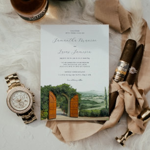 Invitation Elégant Borgo Corsignano   MARIAGE