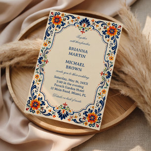 Invitation Élégant Botanique Folklorique Mexicain Vintage