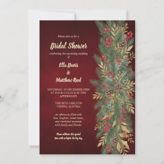 Invitation Élégant Botanique Mariage de Noël
