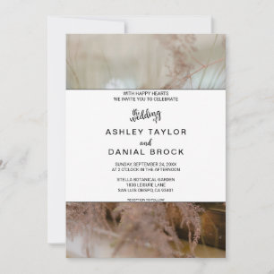 Invitation Elégant bouquet botanique rose Mariage floral Invi
