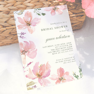 Invitation Élégant bouquet floral de printemps aquarelle pour