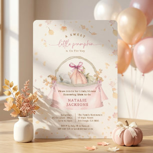 Invitation Elégant Bow Sweet Rose Petit Baby shower Citrouill