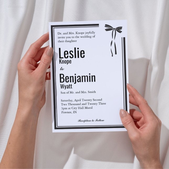 Invitation Elegant Bow Wedding (Créateur téléchargé)